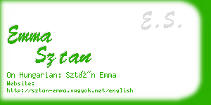 emma sztan business card